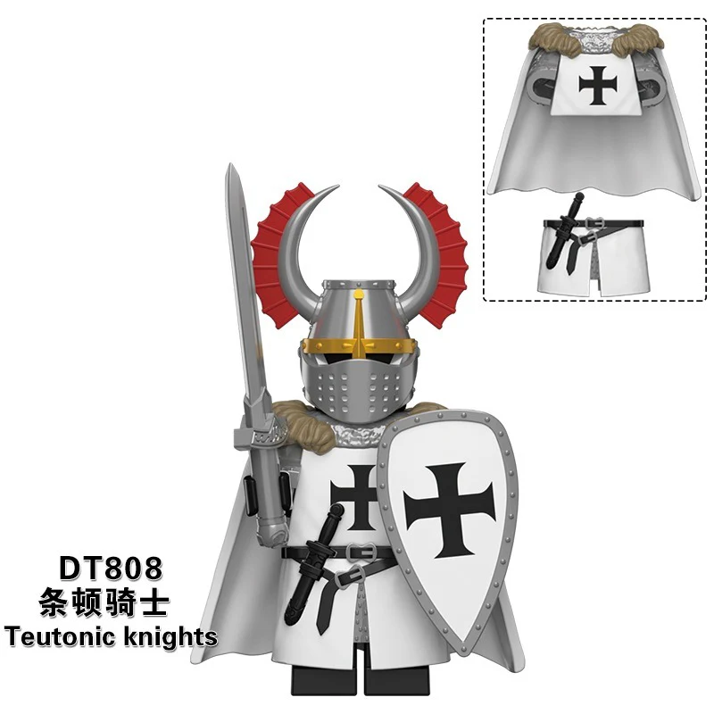 DT8901  medieval series Crusader Teutonic Hospital Heavily Armored Knight Minifigures - Image 11