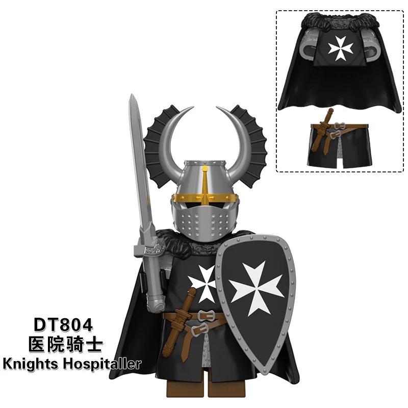 DT8901  medieval series Crusader Teutonic Hospital Heavily Armored Knight Minifigures - Image 7
