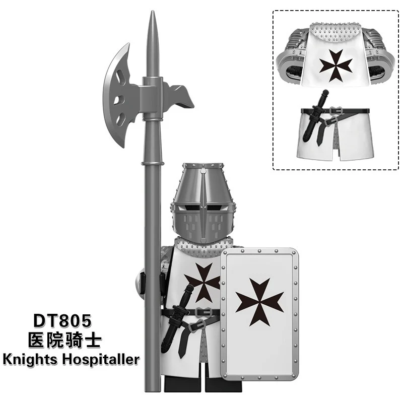 DT8901  medieval series Crusader Teutonic Hospital Heavily Armored Knight Minifigures - Image 8