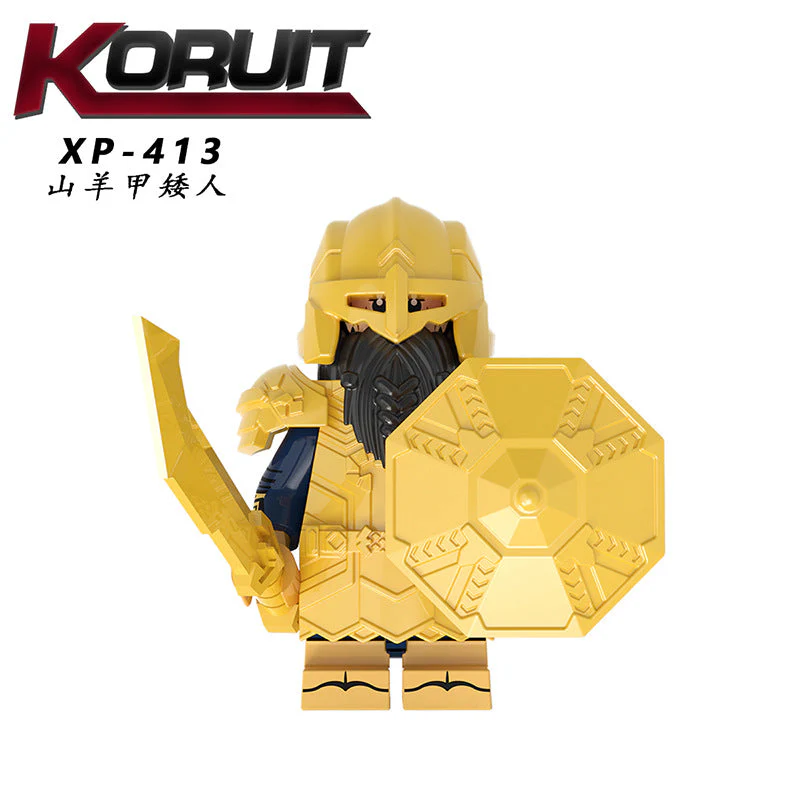 Dwarf series blue mine diamond-shaped solitary mountain armor dwarf  KT1054 Minifigures - Image 4