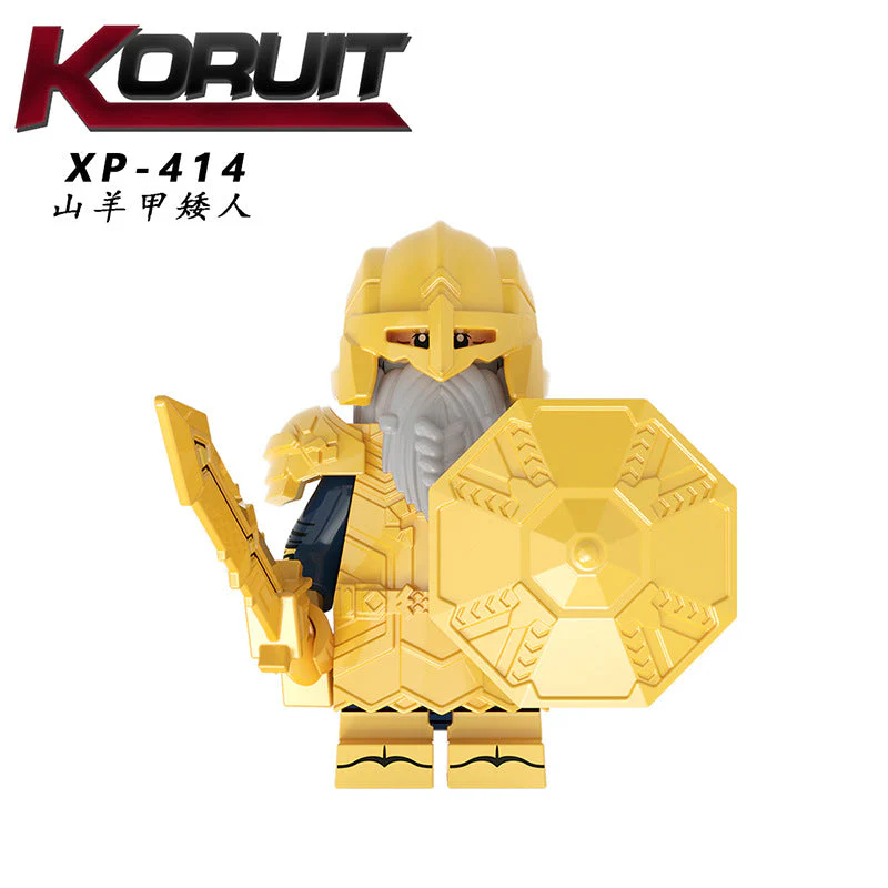 Dwarf series blue mine diamond-shaped solitary mountain armor dwarf  KT1054 Minifigures - Image 5
