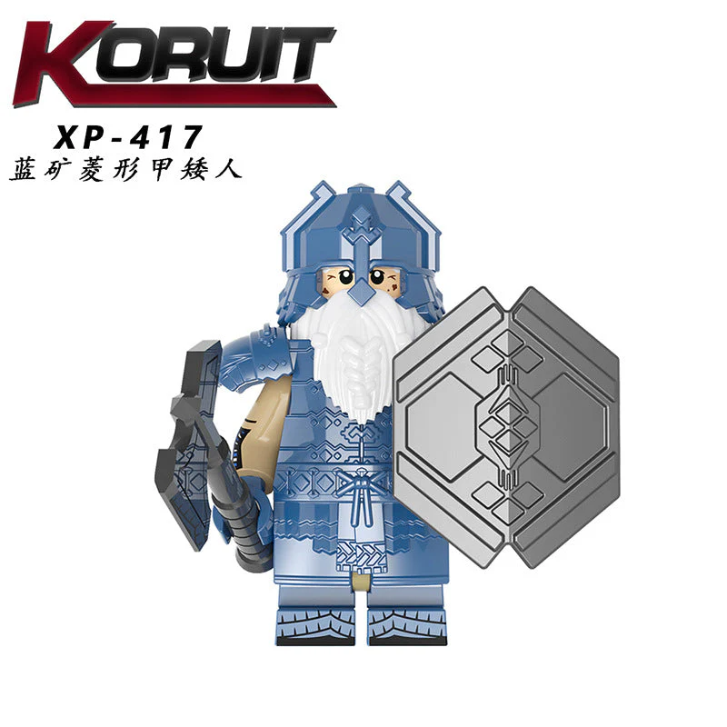 Dwarf series blue mine diamond-shaped solitary mountain armor dwarf  KT1054 Minifigures - Image 6