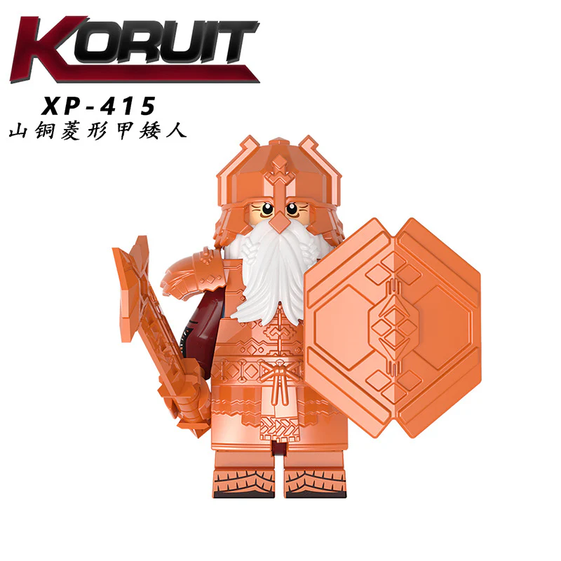 Dwarf series blue mine diamond-shaped solitary mountain armor dwarf  KT1054 Minifigures - Image 8