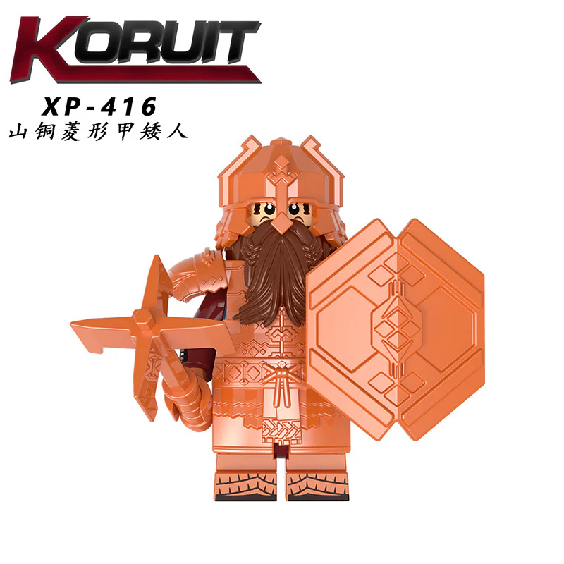 Dwarf series blue mine diamond-shaped solitary mountain armor dwarf  KT1054 Minifigures - Image 9