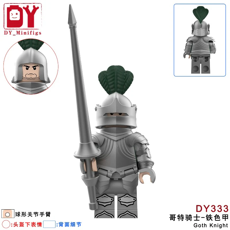 DY331-DY336 Medieval series Gothic cavalry Minifigures - Image 8