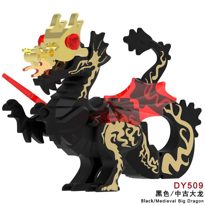 DY509-516 Medieval Fire Dragon Medieval Castle Lion King Knight Mount Minifigure - Image 10