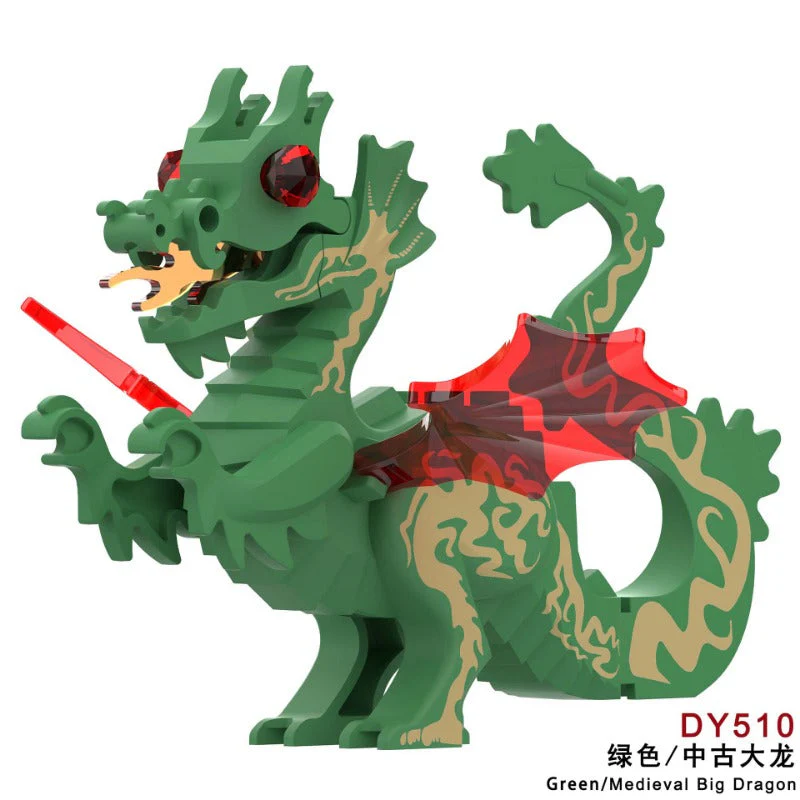 DY509-516 Medieval Fire Dragon Medieval Castle Lion King Knight Mount Minifigure - Image 11