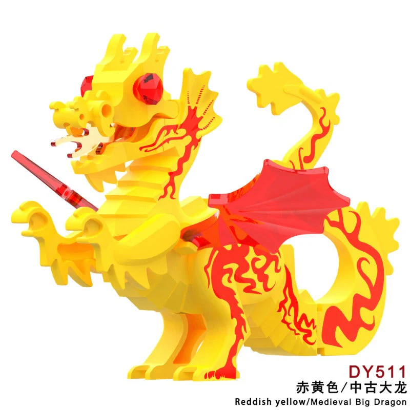 DY509-516 Medieval Fire Dragon Medieval Castle Lion King Knight Mount Minifigure - Image 12
