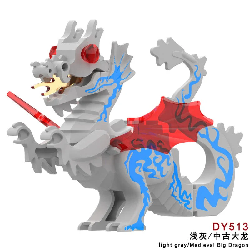 DY509-516 Medieval Fire Dragon Medieval Castle Lion King Knight Mount Minifigure - Image 14