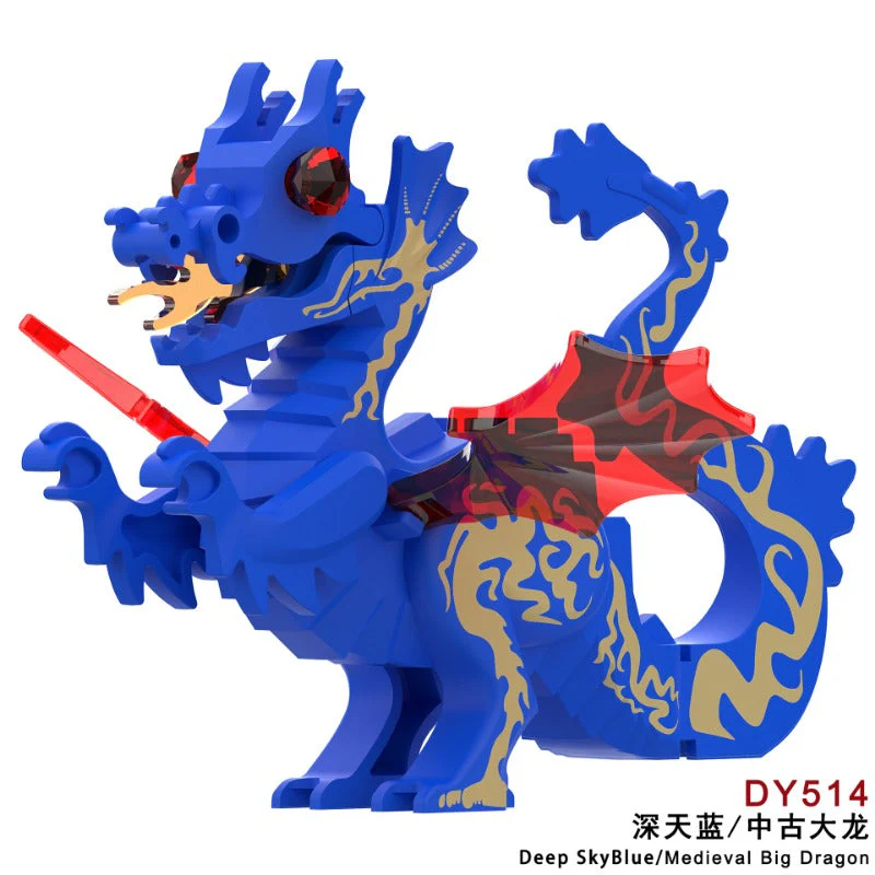 DY509-516 Medieval Fire Dragon Medieval Castle Lion King Knight Mount Minifigure - Image 15