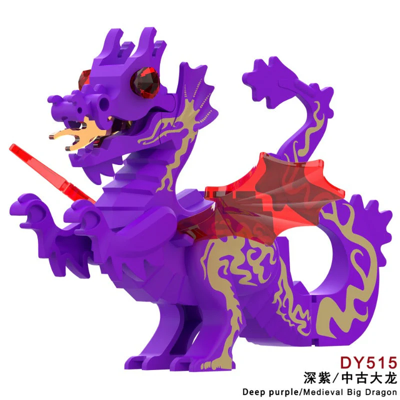 DY509-516 Medieval Fire Dragon Medieval Castle Lion King Knight Mount Minifigure - Image 16