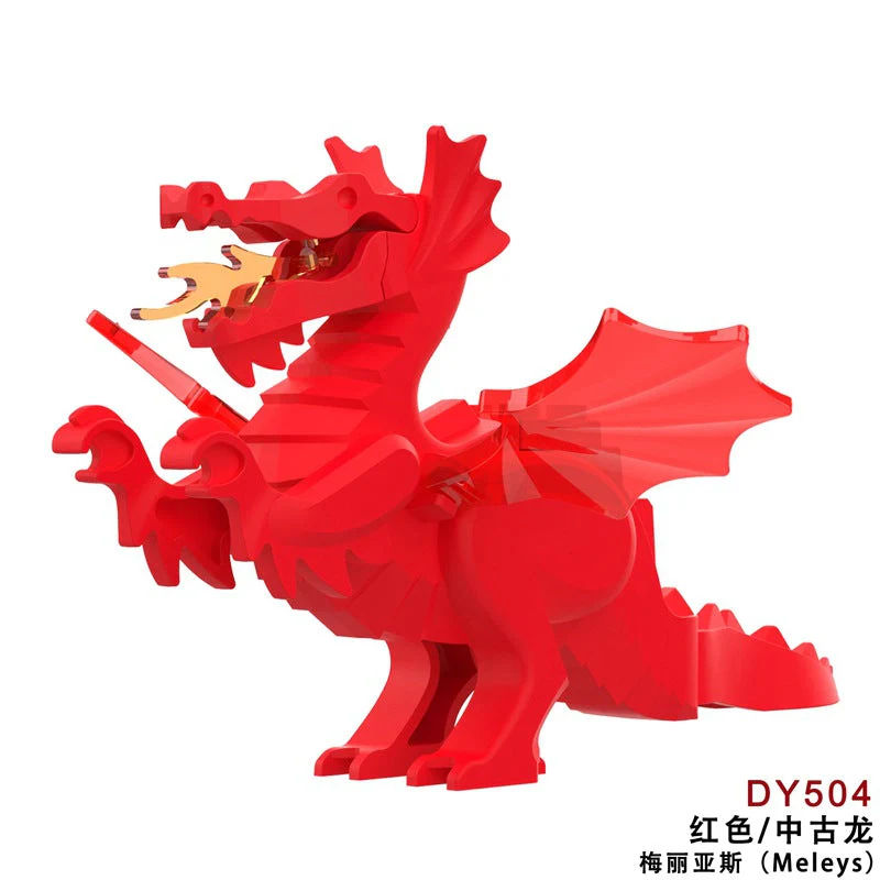 DY509-516 Medieval Fire Dragon Medieval Castle Lion King Knight Mount Minifigure - Image 21
