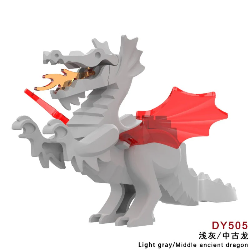 DY509-516 Medieval Fire Dragon Medieval Castle Lion King Knight Mount Minifigure - Image 6