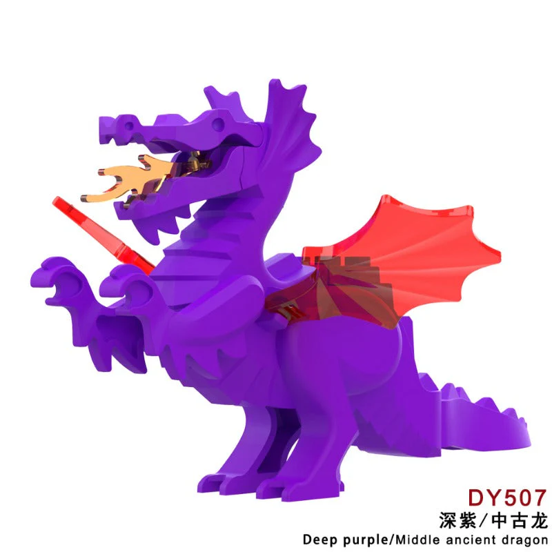 DY509-516 Medieval Fire Dragon Medieval Castle Lion King Knight Mount Minifigure - Image 8