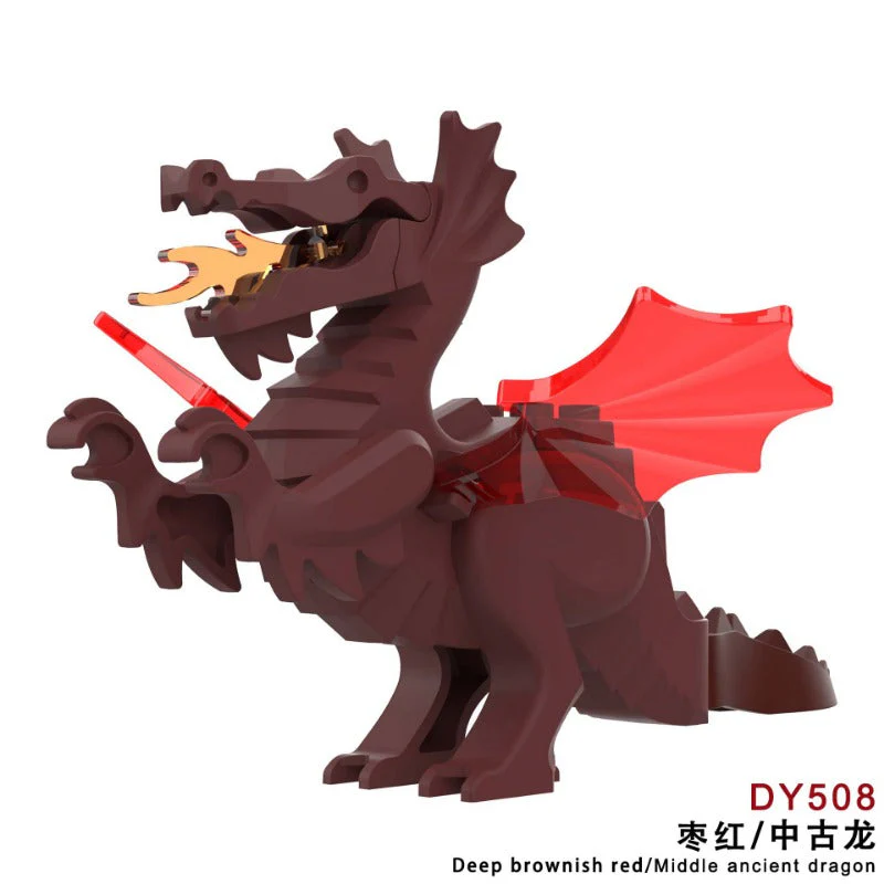 DY509-516 Medieval Fire Dragon Medieval Castle Lion King Knight Mount Minifigure - Image 9