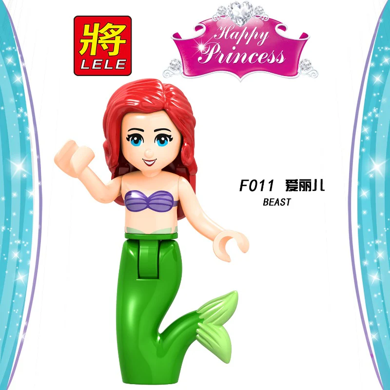F010-017 Disney animated series characters Cinderella Fairy Yeast Elsa Ariel Princess Minifigures - Image 3