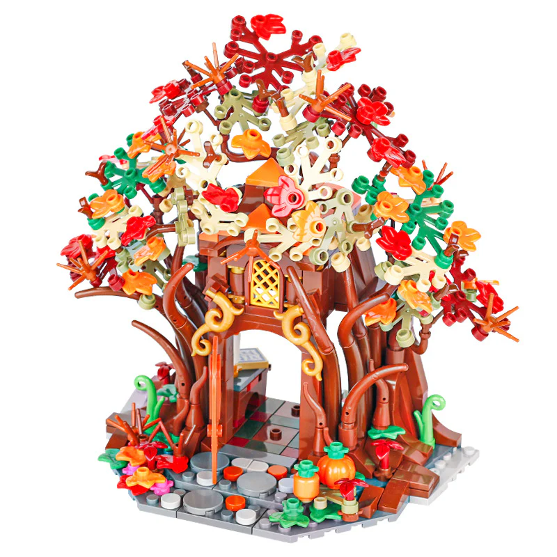 Fairy Tale Medieval Autumn Elf Tree House Plants - Image 2