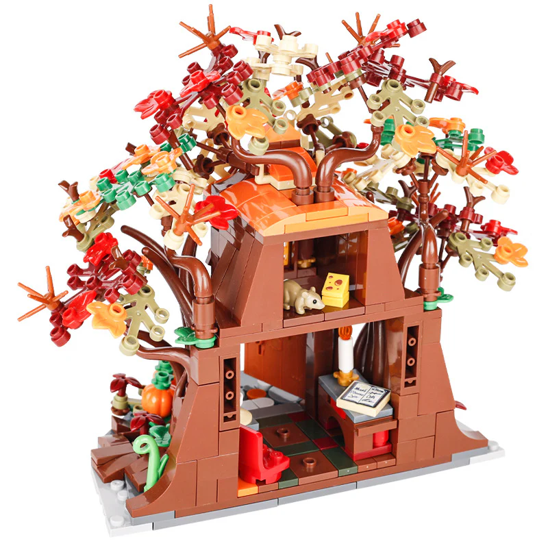 Fairy Tale Medieval Autumn Elf Tree House Plants - Image 3