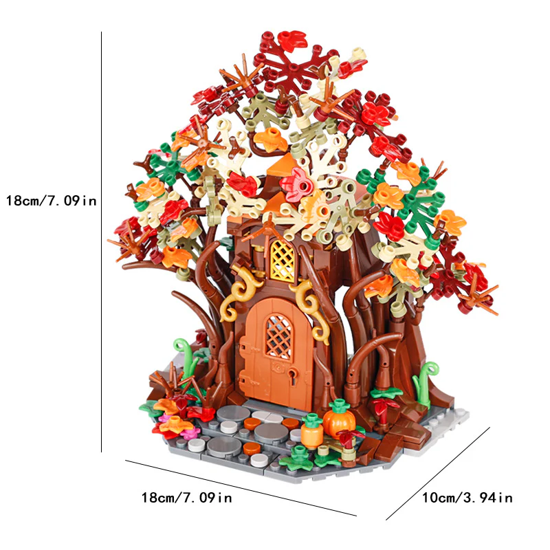 Fairy Tale Medieval Autumn Elf Tree House Plants - Image 4
