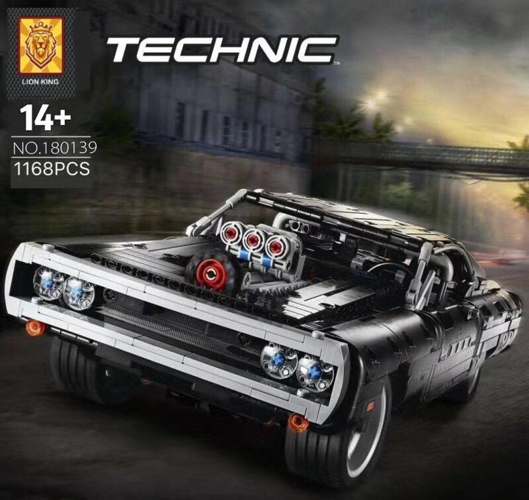 1168pcs Fast and Furious 1970 Dom's Dodge Charger 43211 42111 - Image 7