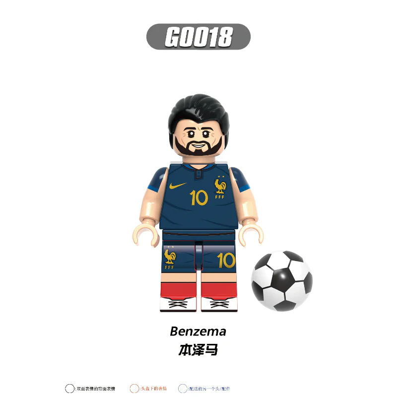 G0103 Football World Cup Series Ronaldo Benazema  Messi Minifigures - Image 3