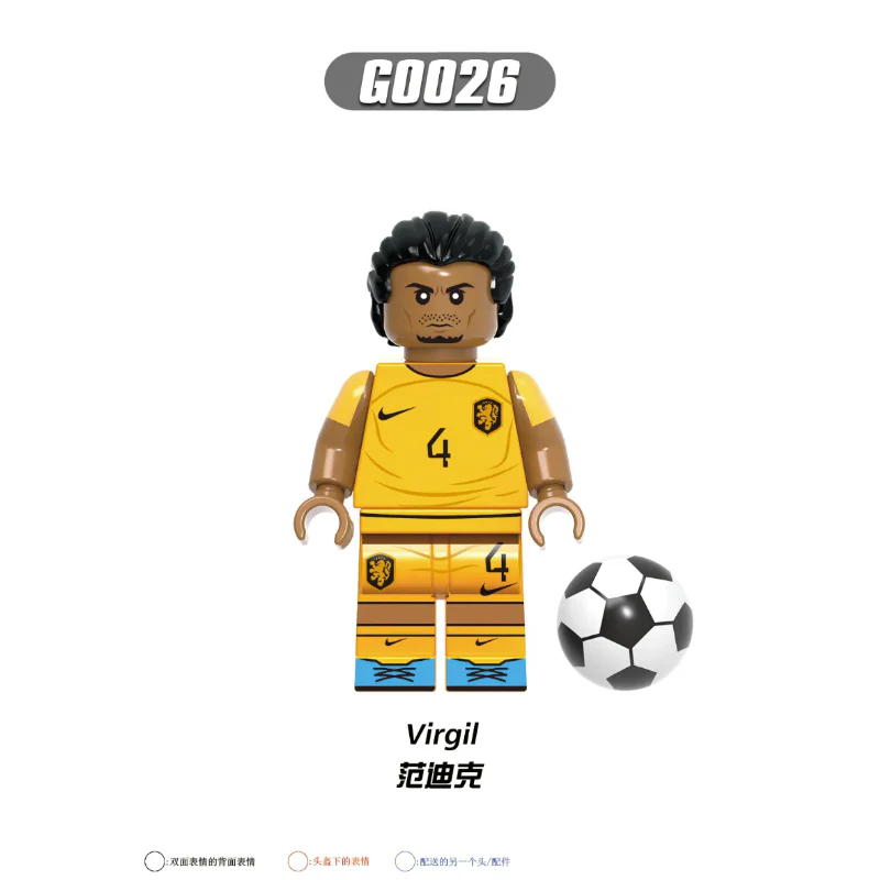 G0104 Football World Cup Series Son Heung-Min Virgil Minifigures - Image 3