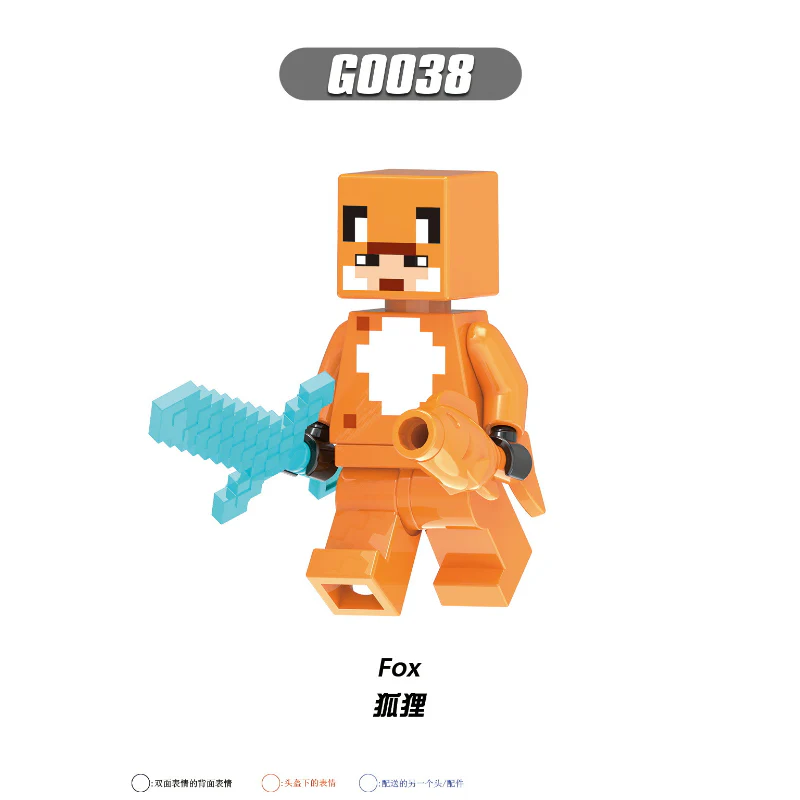 G0105 Minecraft Diver Ninja Trainer Fox Minifigures - Image 7