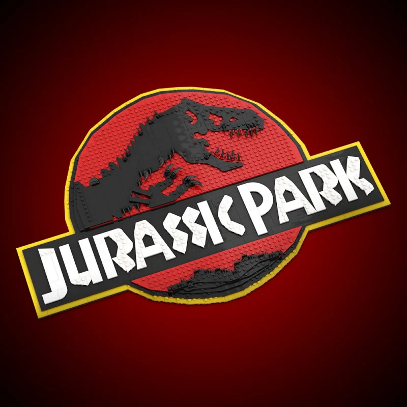 (Gobricks version) 1107pcs MOC Jurassic Park Logo Wall Display LEGO Compatible - Image 10