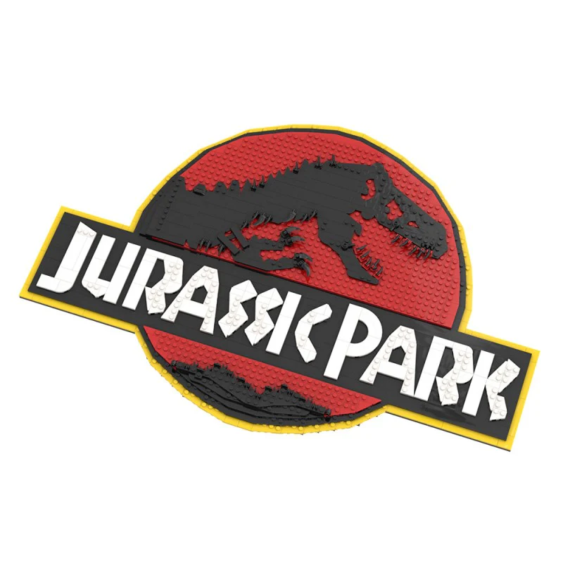 (Gobricks version) 1107pcs MOC Jurassic Park Logo Wall Display LEGO Compatible - Image 3