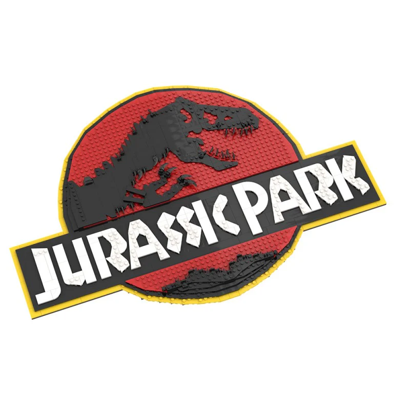 (Gobricks version) 1107pcs MOC Jurassic Park Logo Wall Display LEGO Compatible - Image 4