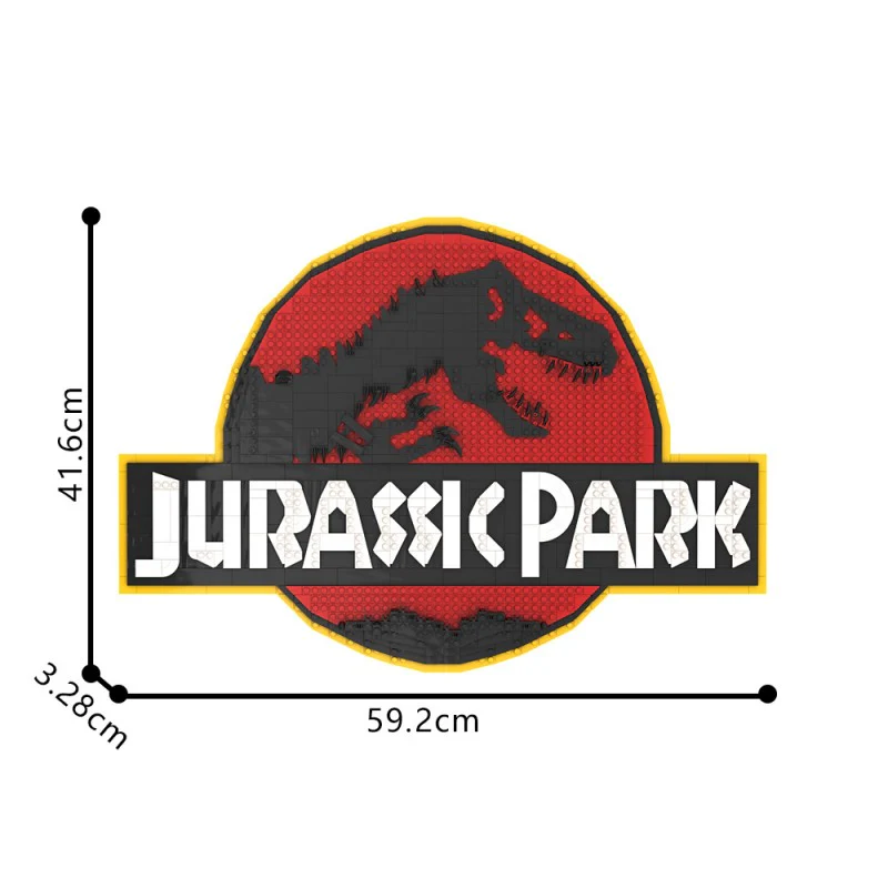 (Gobricks version) 1107pcs MOC Jurassic Park Logo Wall Display LEGO Compatible - Image 6