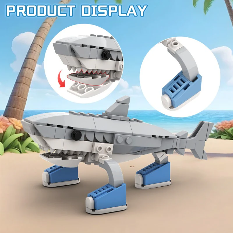 (Gobricks version) 112pcs MOC AI Brain Decaying Animals Shark LEGO Compatible - Image 4