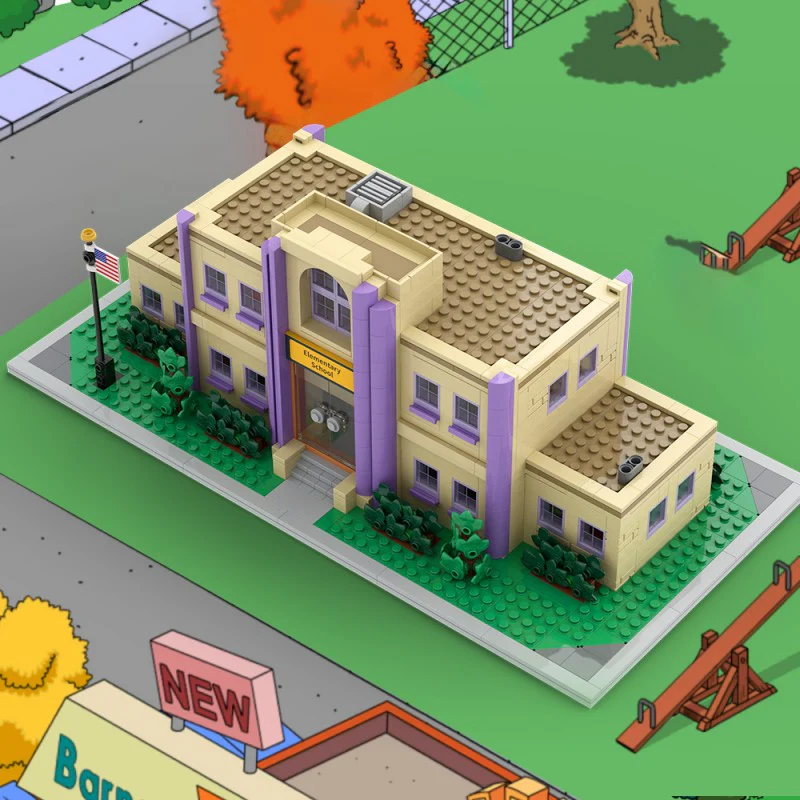 (Gobricks version) 1276pcs MOC Springfield Elementary School - Image 10