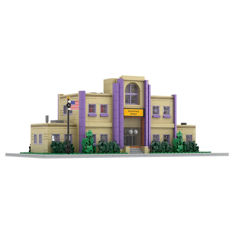 (Gobricks version) 1276pcs MOC Springfield Elementary School - Image 2