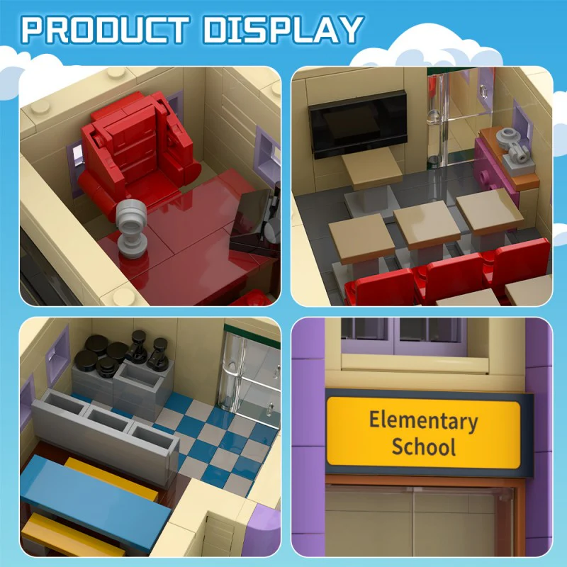 (Gobricks version) 1276pcs MOC Springfield Elementary School - Image 9