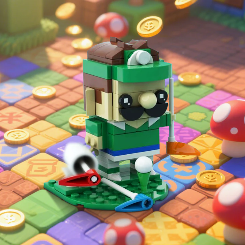 (Gobricks version) 129pcs MOC-216719 Luigi (Mario Golf Editon) - Image 4