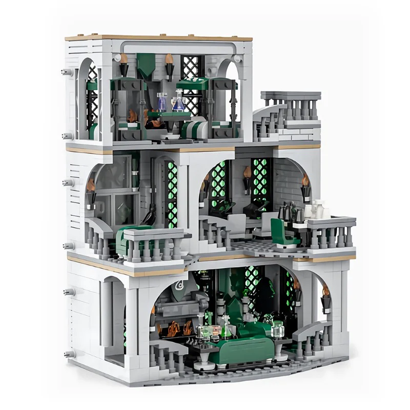 (Gobricks version) 1385pcs MOC Slytherin Common Room and Dorm LEGO Compatible - Image 5
