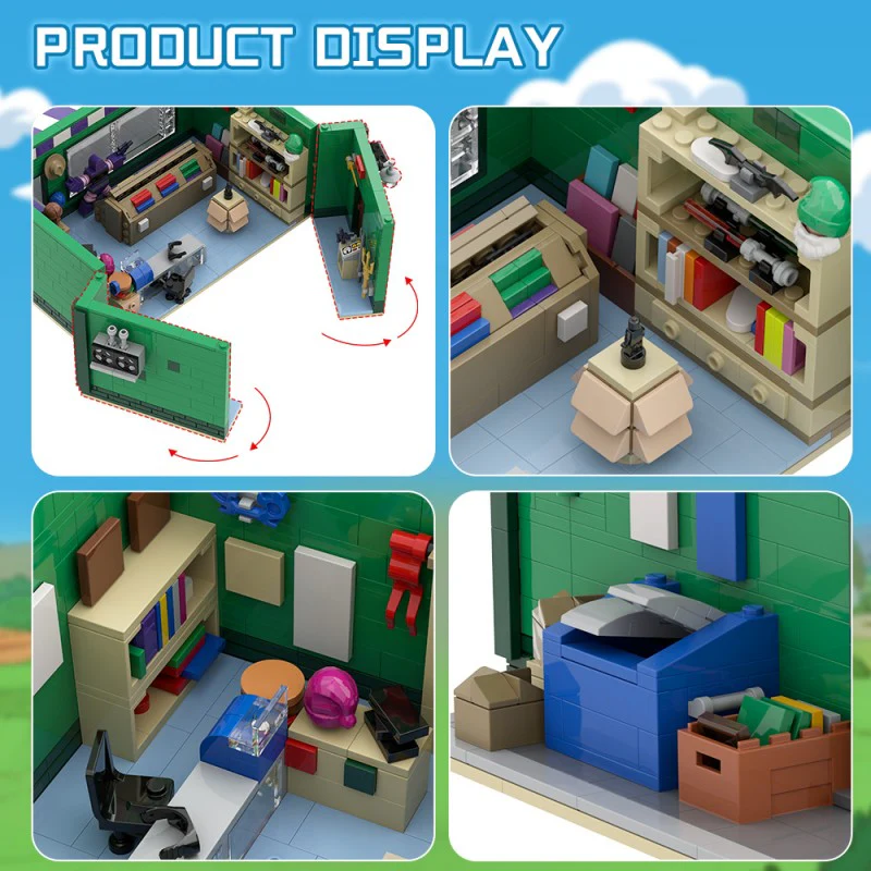 (Gobricks version) 1438pcs MOC-223229 Modular The Android's Dungeon & Baseball Card Shop - Image 11