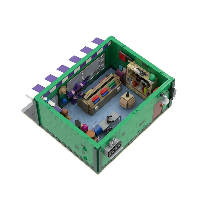 (Gobricks version) 1438pcs MOC-223229 Modular The Android's Dungeon & Baseball Card Shop - Image 7