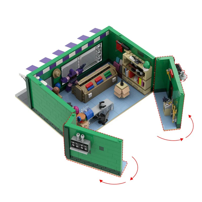 (Gobricks version) 1438pcs MOC-223229 Modular The Android's Dungeon & Baseball Card Shop - Image 8