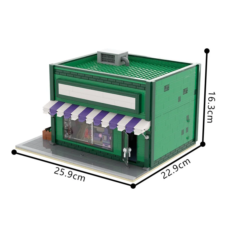 (Gobricks version) 1438pcs MOC-223229 Modular The Android's Dungeon & Baseball Card Shop - Image 9