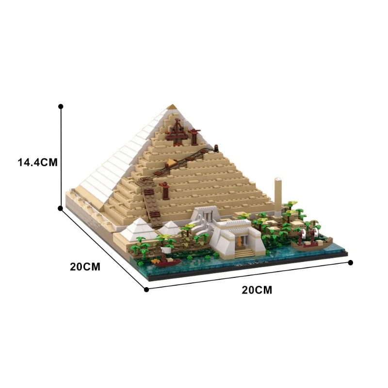 (Gobricks version) 1467pcs MOC Building of the Great Pyramid 21058 LEGO Compatible - Image 4