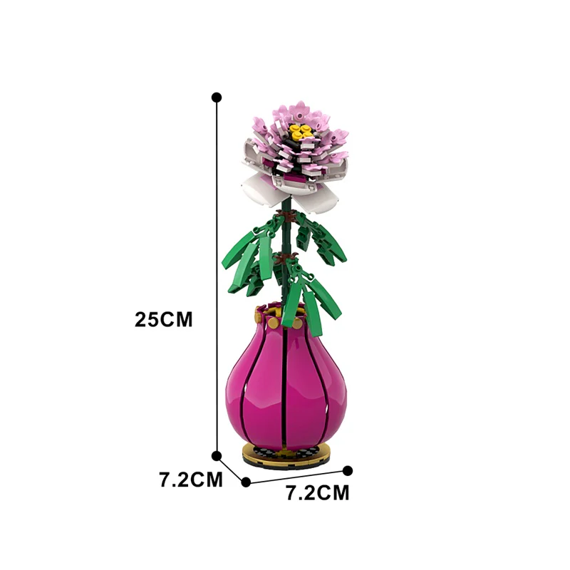 (Gobricks version) 147pcs MOC Peony Flower LEGO Compatible - Image 4