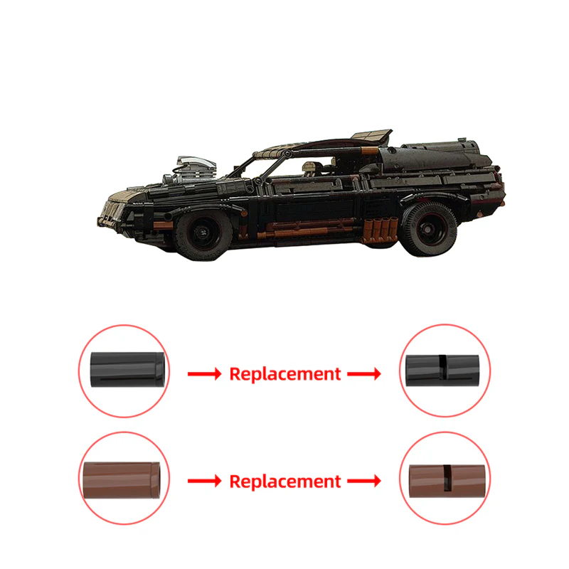 (Gobricks version) 1510pcs MOC Mad Max Black Interceptor LEGO Compatible - Image 3