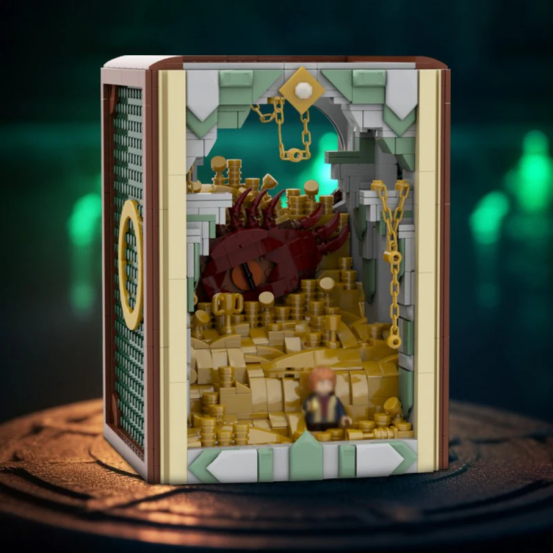 (Gobricks version) 1518pcs MOC-222251 Book Nook - Smaug - Image 10