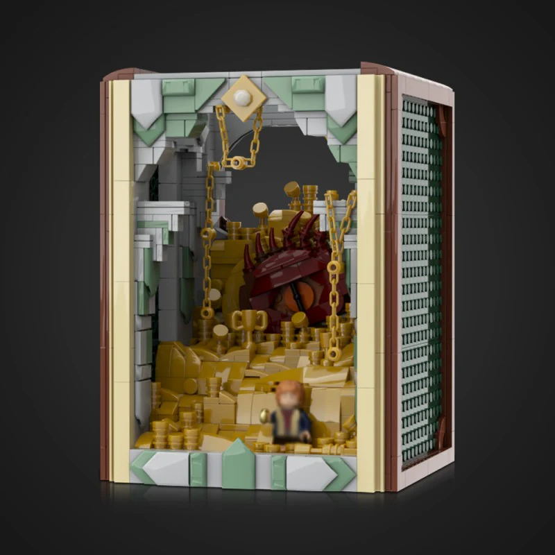 (Gobricks version) 1518pcs MOC-222251 Book Nook - Smaug - Image 11