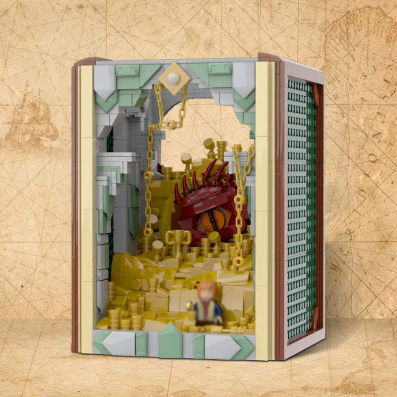 (Gobricks version) 1518pcs MOC-222251 Book Nook - Smaug - Image 12