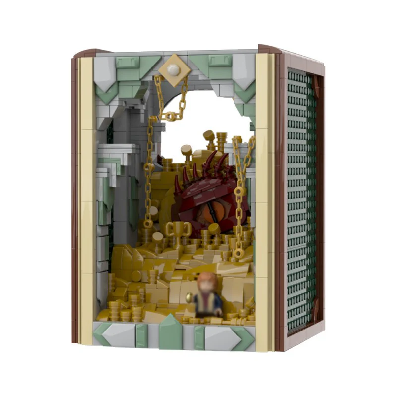 (Gobricks version) 1518pcs MOC-222251 Book Nook - Smaug - Image 2
