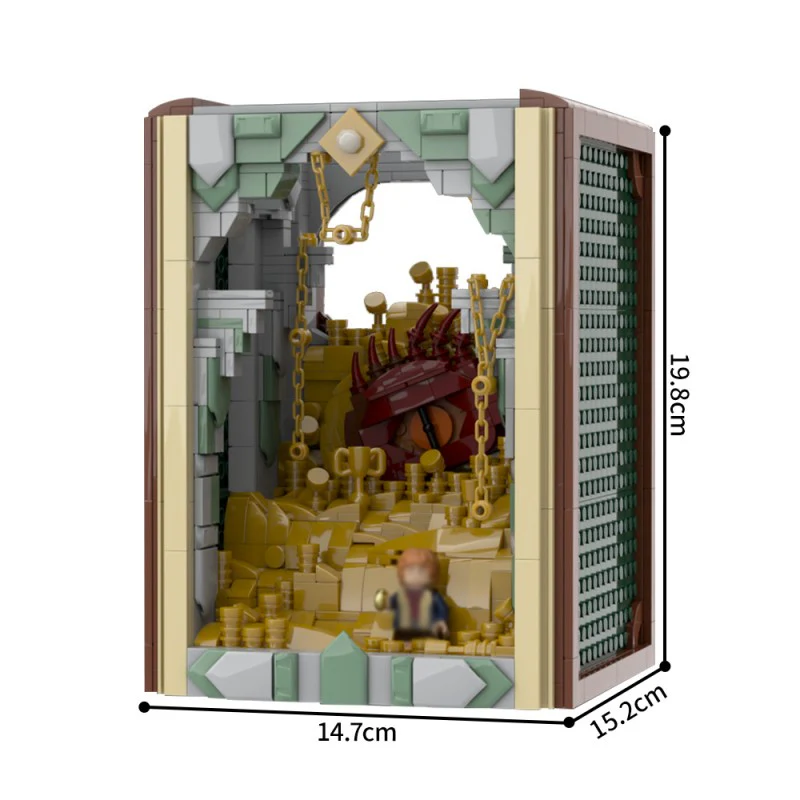 (Gobricks version) 1518pcs MOC-222251 Book Nook - Smaug - Image 7
