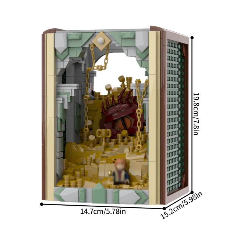 (Gobricks version) 1518pcs MOC-222251 Book Nook - Smaug - Image 8